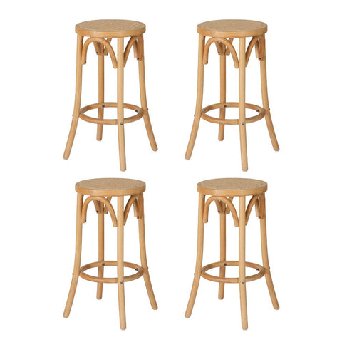 Artiss 4X Bar Stoosl Rattan Seat Benches Bar Stools