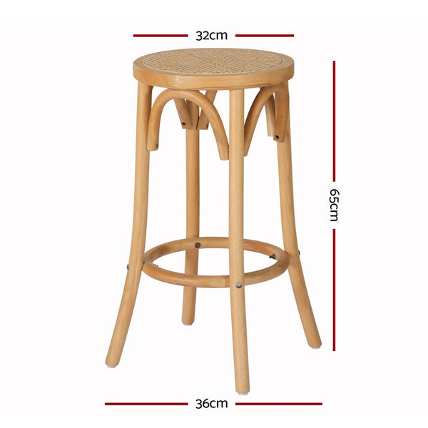 Artiss 4X Bar Stoosl Rattan Seat Benches Bar Stools