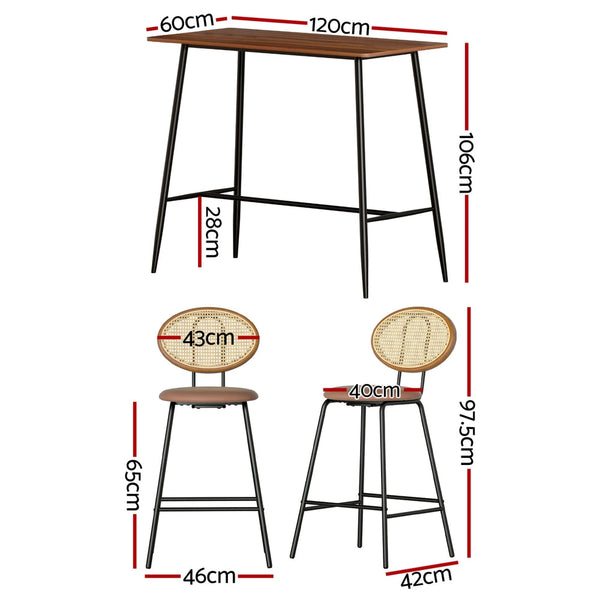 Artiss Bar Table Stools Set Industrial Kitchen Dining Chairs Bar Tables