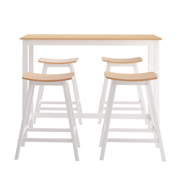 Artiss Solid Wood Bar Table And Stools Set For Kitchen Cafe Bar Tables