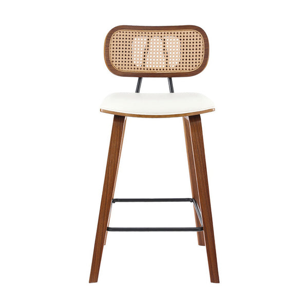 Artiss Bar Stools Kitchen Counter Rattan Chairs Pu Leather Padding Bar Tables