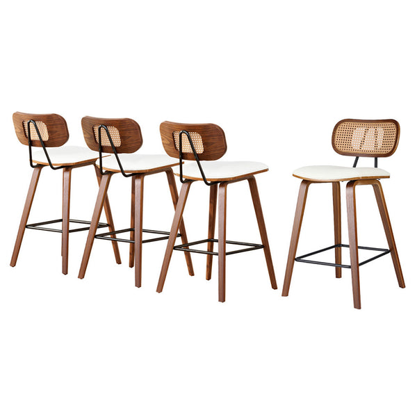 Artiss Bar Stools Kitchen Counter Rattan Chairs Pu Leather Padding Bar Tables