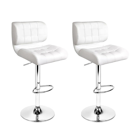 Artiss Bar Stools Gas Lift Leather Padded White Furniture Home And Garden Benches Bar Stools