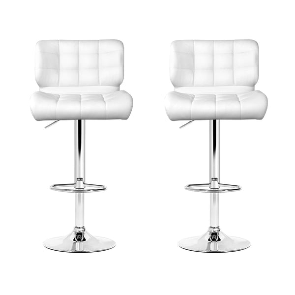 Artiss Bar Stools Gas Lift Leather Padded White Furniture Home And Garden Benches Bar Stools