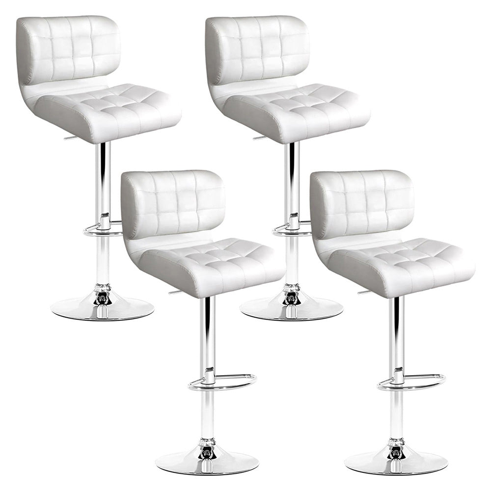 Artiss 4X Bar Stools Gas Lift Leather Padded White Benches Bar Stools