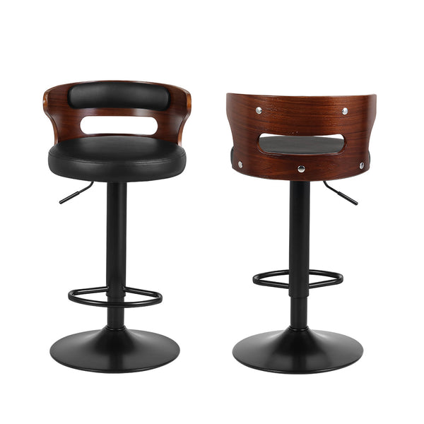 Artiss Bar Stools Set Of Two Gas Lift Faux Leather Furniture For Home And Garden Benches Bar Stools