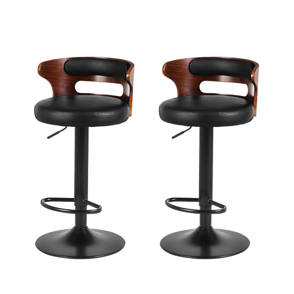 Artiss Bar Stools Set Of Two Gas Lift Faux Leather Furniture For Home And Garden Benches Bar Stools