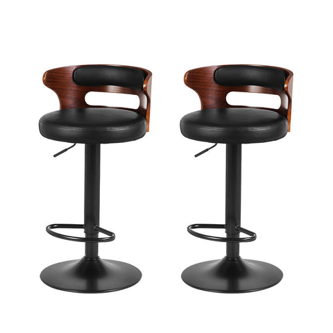 Artiss Bar Stools Set Of Two Gas Lift Faux Leather Furniture For Home And Garden Benches Bar Stools