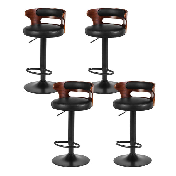 Pu Leather Bar Stools Adjustable Height Swivel Steel Base Home Furniture Set Of Four Benches Bar Stools