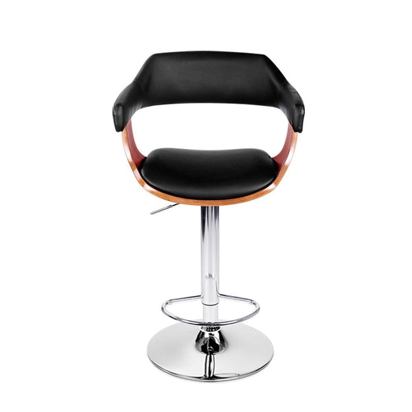Artiss Bar Stools Gas Lift Leather With Armrest Black Furniture For Home And Garden Benches Bar Stools
