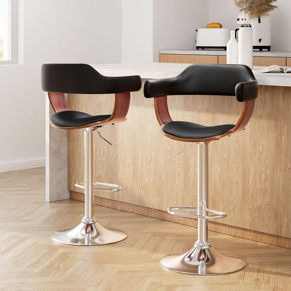 Pu Leather Bar Stools With Gas Lift And Armrest For Home Furniture Benches Bar Stools
