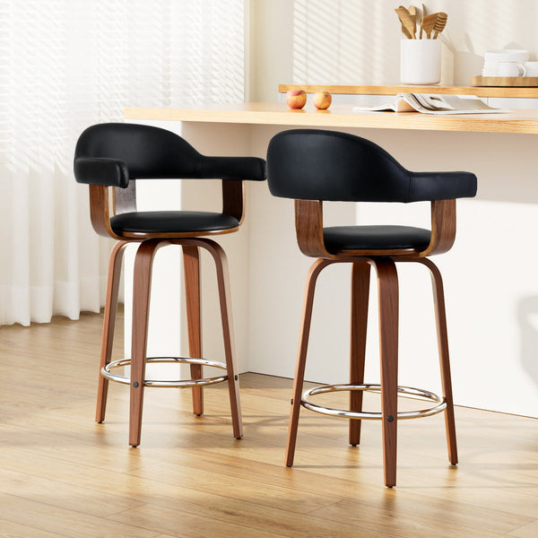 Plywood Frame Bar Stools With Pu Leather Seat And Rotatable Function Home Furniture Benches Bar Stools