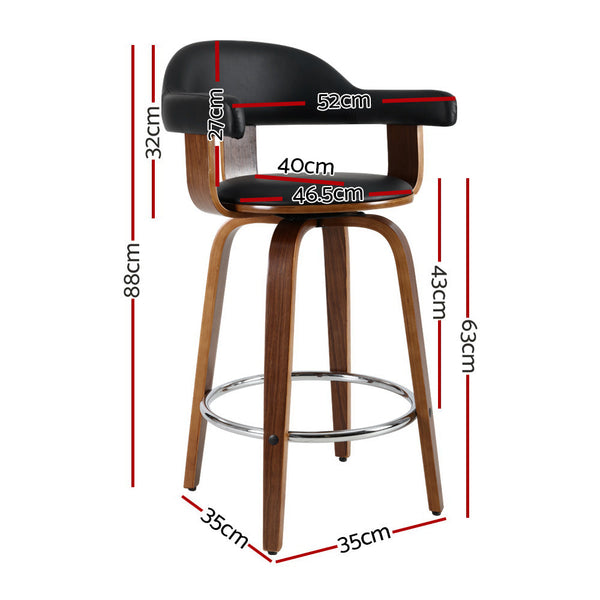 Plywood Frame Bar Stools With Pu Leather Seat And Rotatable Function Home Furniture Benches Bar Stools
