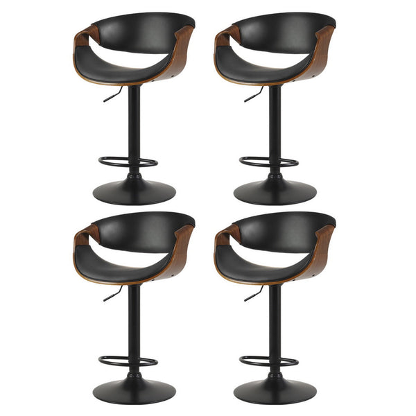 Artiss 4X Bar Stools Gas Lift Leather W/Armrest Benches Bar Stools