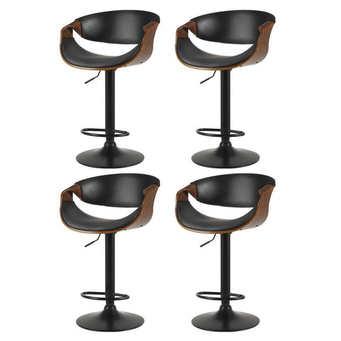 Artiss 4X Bar Stools Gas Lift Leather W/Armrest Benches Bar Stools