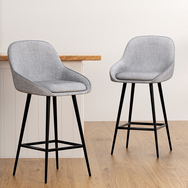 Artiss 2X Bar Stools Upholstered Counter Seat Kitchen Dining Chairs Benches Bar Stools