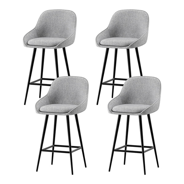 Artiss 4X Bar Stools Upholstered Counter Seat Kitchen Dining Chairs Benches Bar Stools