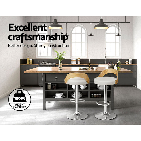 Artiss Leather Bar Stools White Furniture Home Garden Benches Benches Bar Stools