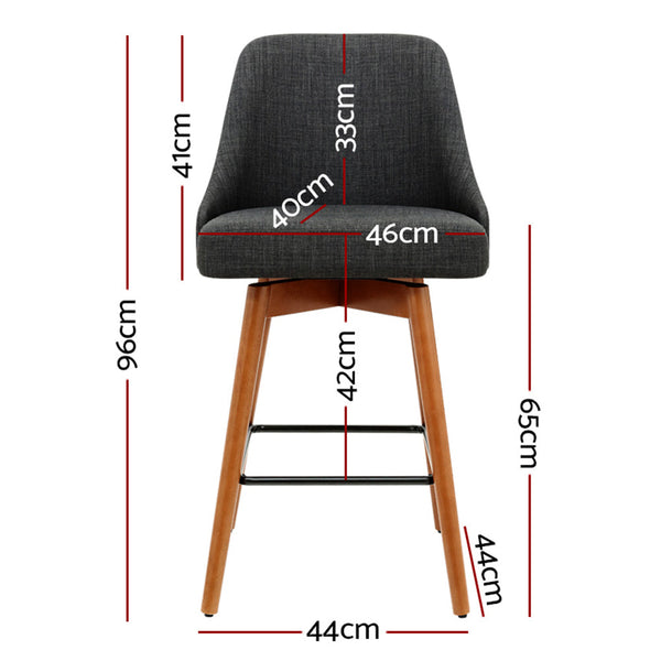 Artiss Bar Stools Swivel Wooden Charcoal Furniture For Home And Garden Benches Bar Stools