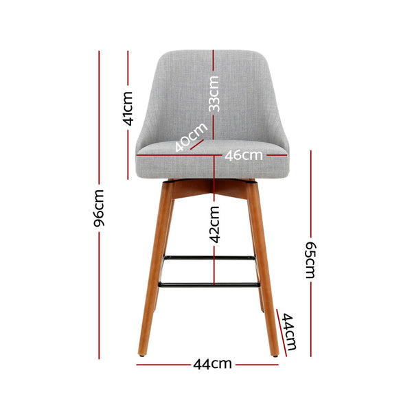 Artiss Bar Stools Swivel Seat Wooden Grey Furniture For Home And Garden Benches Bar Stools