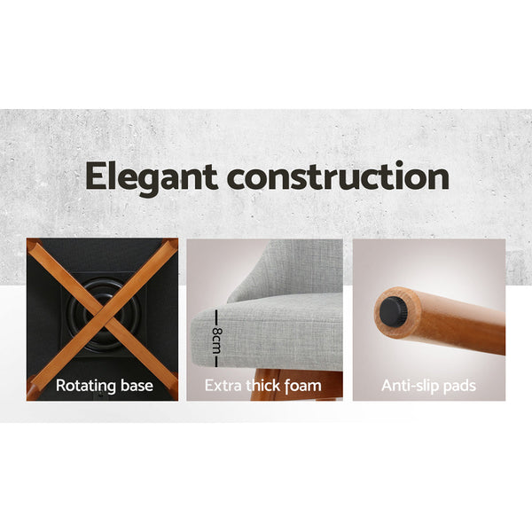 Artiss Bar Stools Swivel Seat Wooden Grey Furniture For Home And Garden Benches Bar Stools