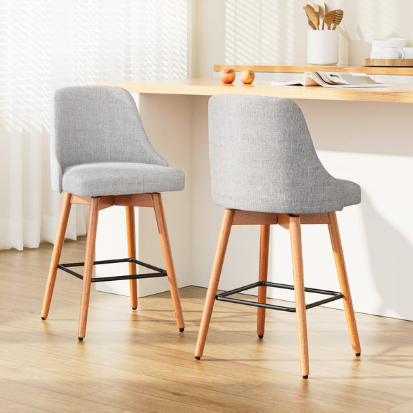 Artiss Bar Stools Swivel Seat Wooden Grey Furniture For Home And Garden Benches Bar Stools