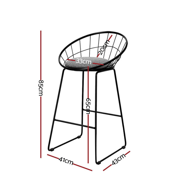 Artiss Bar Stools Padded Seat Metal Furniture For Home And Garden Benches Bar Stools