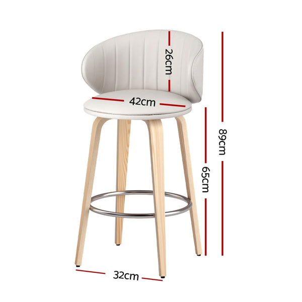 Artiss Bar Stools Leather Dining Chairs Wooden Furniture For Home And Garden Benches Bar Stools