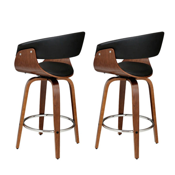Artiss Bar Stools Swivel Pu Leather Seat Wooden Furniture Home And Garden Benches Bar Stools