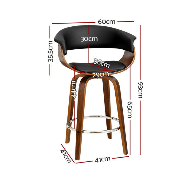 Artiss Bar Stools Swivel Pu Seat Wooden Furniture For Home And Garden Benches Bar Stools