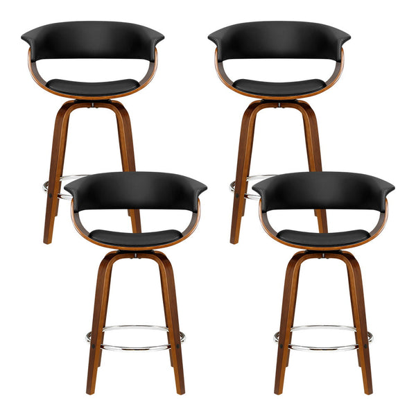 Artiss Bar Stools Swivel Pu Seat Wooden Furniture For Home And Garden Benches Bar Stools