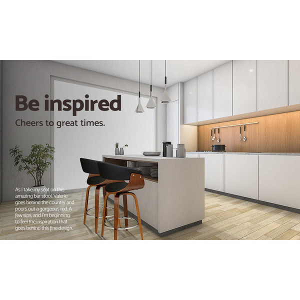 Artiss Bar Stools Swivel Pu Seat Wooden Furniture For Home And Garden Benches Bar Stools