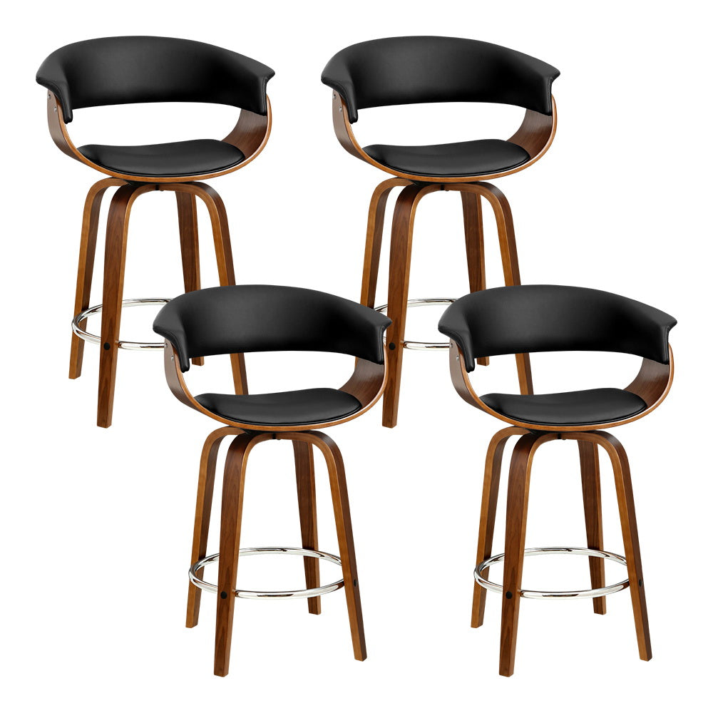 Artiss Bar Stools Swivel Pu Seat Wooden Furniture For Home And Garden Benches Bar Stools