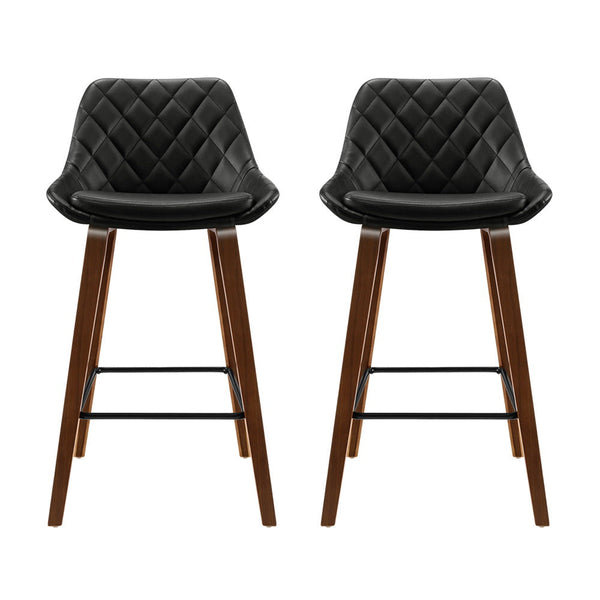 Artiss 2X Bar Stools Pu Seat Wooden Benches Bar Stools