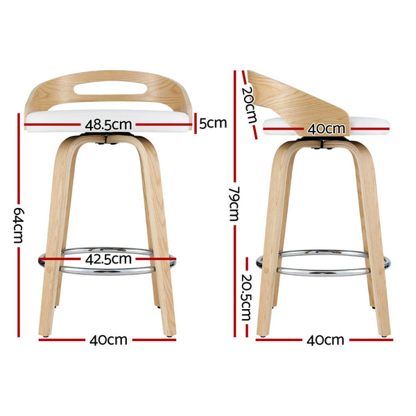 Artiss 4X Bar Stools Swivel Dining Chairs Low Back Counter Seat Pu Cushion Benches Bar Stools