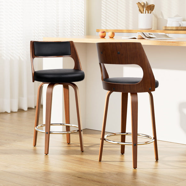 Artiss Bar Stools Swivel Leather Chairs 65Cm Furniture For Home And Garden Benches Bar Stools