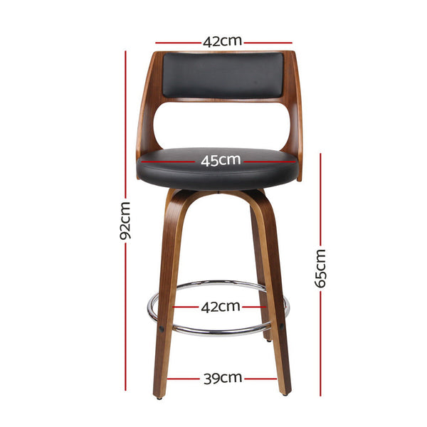 Artiss Bar Stools Swivel Leather Chairs 65Cm Furniture For Home And Garden Benches Bar Stools