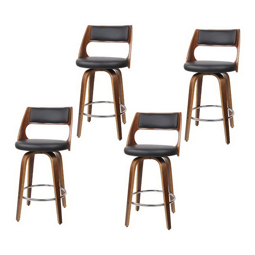 4X Bar Stools Swivel Leather Chair 65Cm Benches Bar Stools