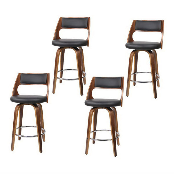 4X Bar Stools Swivel Leather Chair 65Cm Benches Bar Stools
