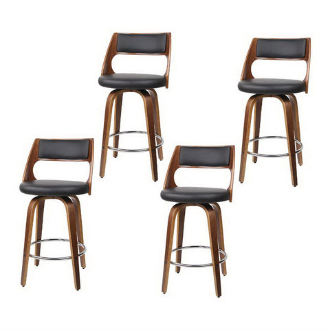 4X Bar Stools Swivel Leather Chair 65Cm Benches Bar Stools