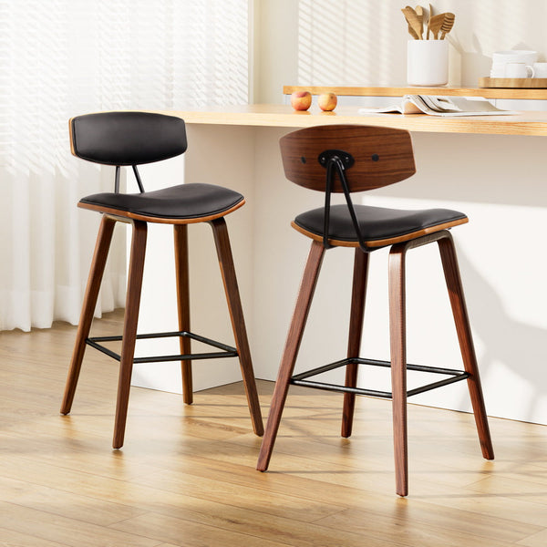 Artiss Bar Stools Leather Padded With Backrest Furniture For Home And Garden Benches Bar Stools