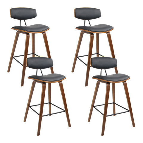 Artiss Leather Padded Bar Stools With Backrest Set Of Four Furniture For Home Benches Bar Stools