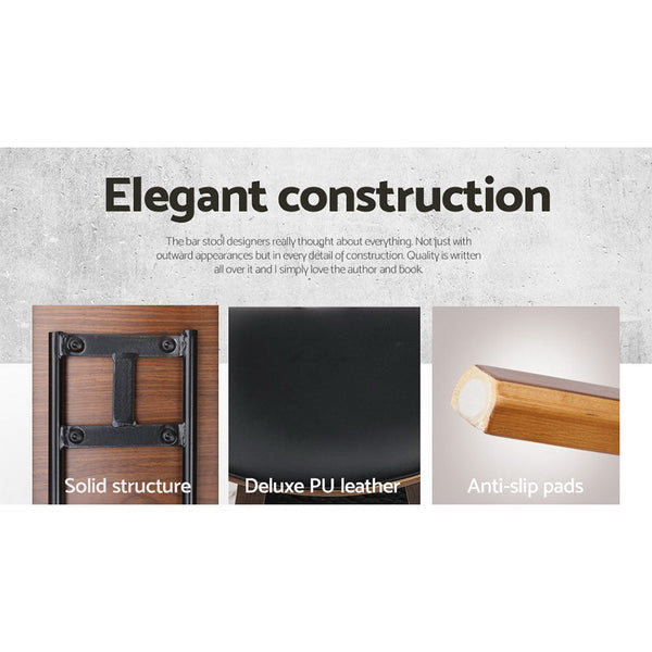 Artiss Leather Padded Bar Stools With Backrest Set Of Four Furniture For Home Benches Bar Stools