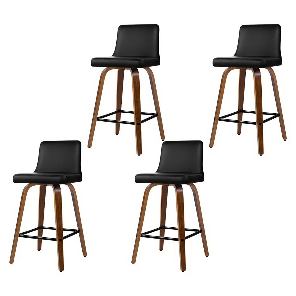 Artiss 4X Bar Stools Swivel Leather Padded Benches Bar Stools