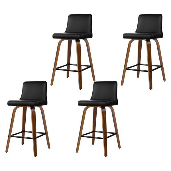 Artiss 4X Bar Stools Swivel Leather Padded Benches Bar Stools