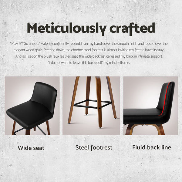 Artiss 4X Bar Stools Swivel Leather Padded Benches Bar Stools