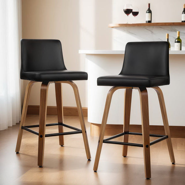 Artiss 4X Bar Stools Swivel Leather Padded Benches Bar Stools