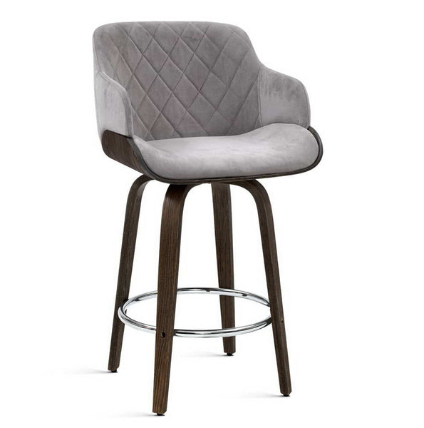 Artiss Velvet Swivel Bar Stools Padded Wooden Furniture For Home And Garden Benches Bar Stools