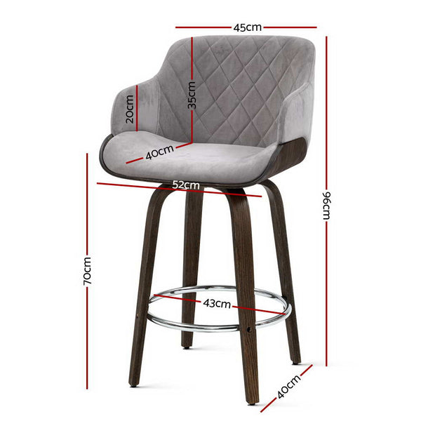 Artiss Velvet Swivel Bar Stools Padded Wooden Furniture For Home And Garden Benches Bar Stools