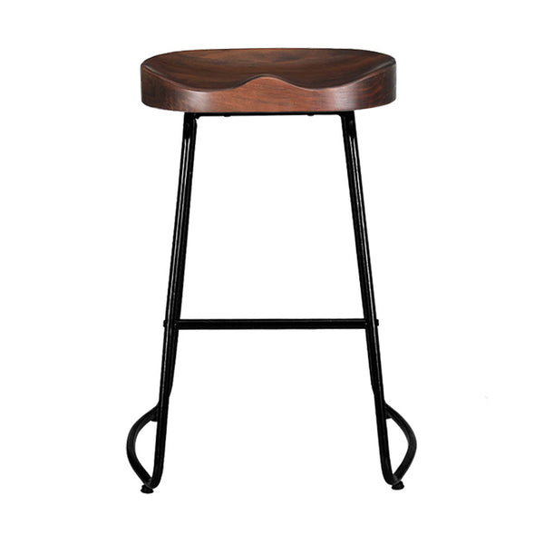 2X Bar Stools Tractor Seat 65Cm Pinewood Retro Vintage Style Industrial Furniture Home Seating Benches Bar Stools